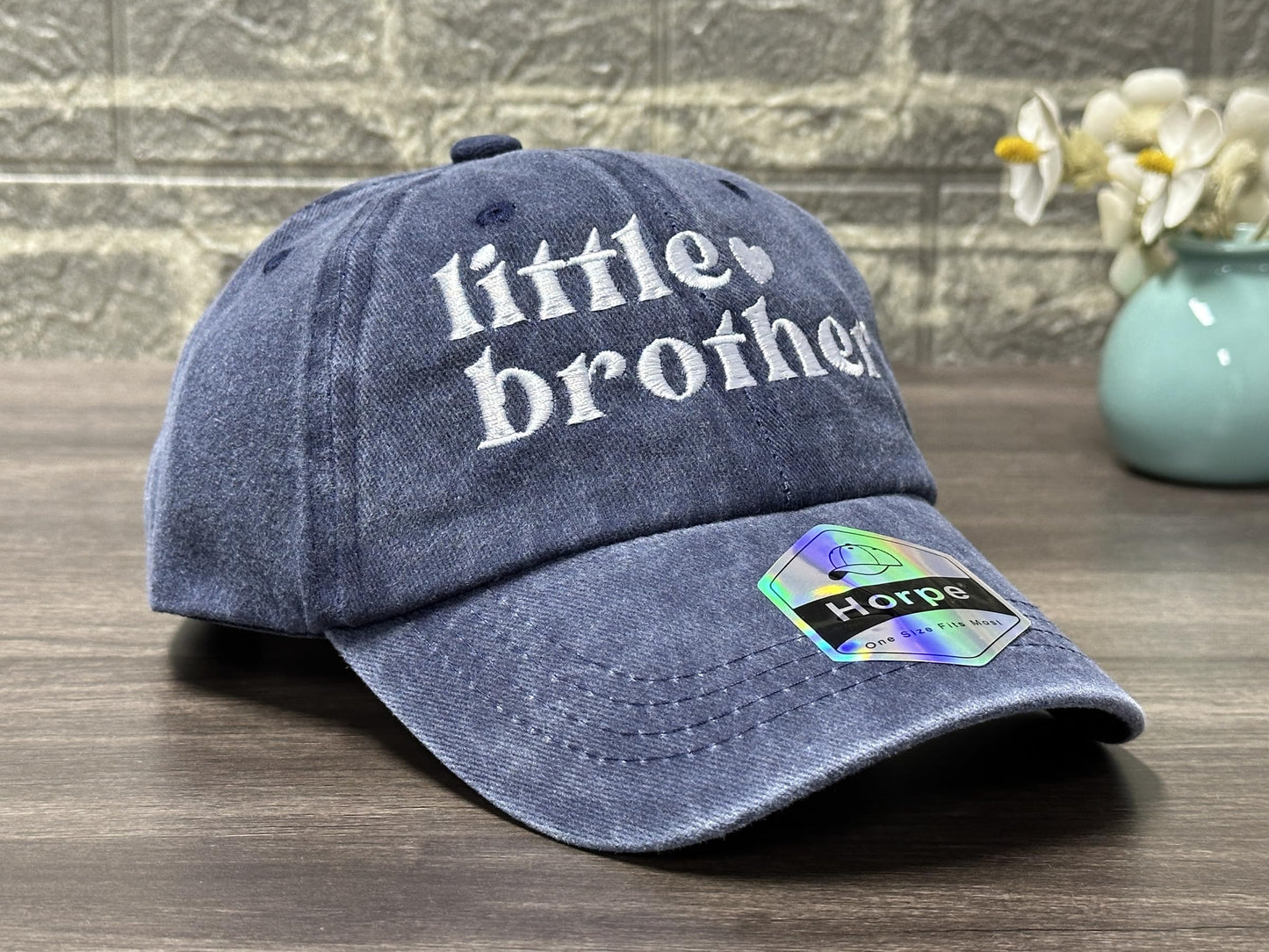 Horpe Little Bro Gifts for Sibling Kid, Lil Brother Baseball Cap for Child, Proud Hat for Boy, Embroidered Adjustable Navy Blue Hat