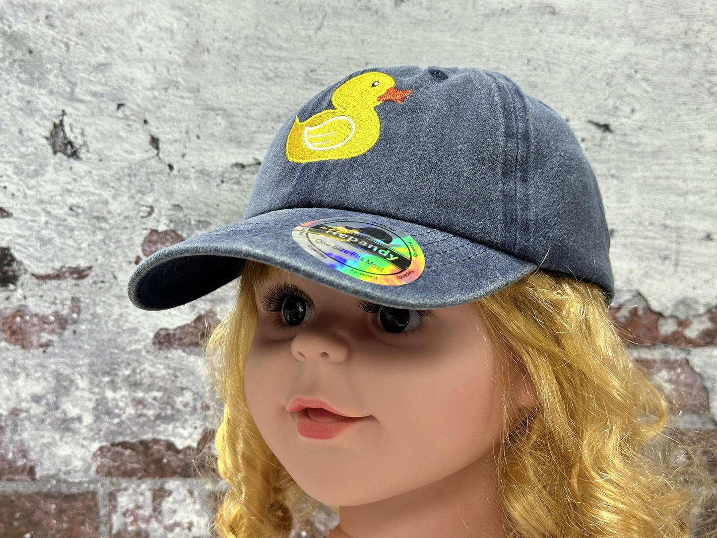 Hepandy Embroidered Duck Hat for Children, Gifts for Boys Girl, Navy Adjustable Baseball Cap, Dad Hat Snapback Cap for Kids Child