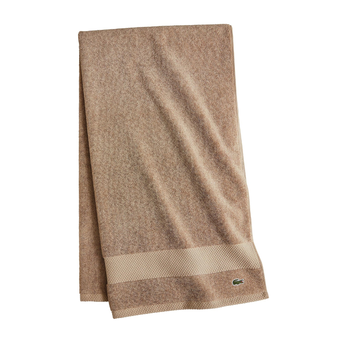 Lacoste Heritage 100% Supima Cotton Bath Sheet, Sand, 35" x 70" – Highly Absorbent & Quick Drying, Premium Super Soft Bath Towel, Bathroom Essential, Gift for All Occasions, Machine Washable