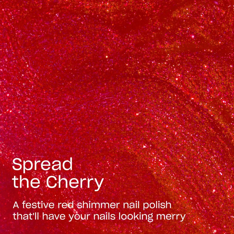 OPI Nail Lacquer Spread the Cherry | Opaque Bright Cherry Red Shimmer Chip Resistant Nail Polish | Good Enough to Treat Collection | Holiday 2025