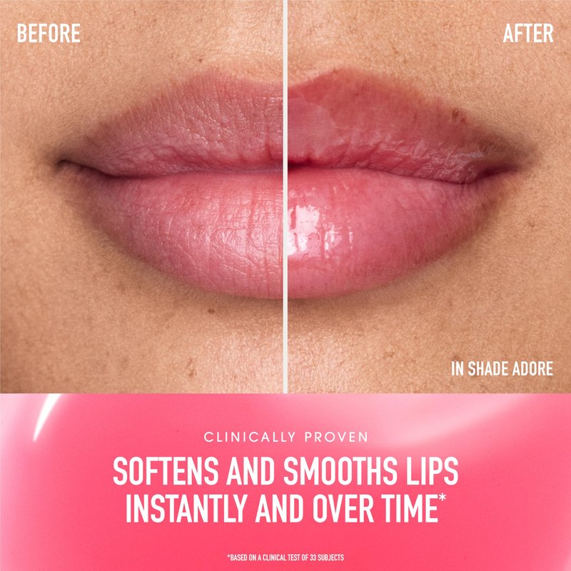 bareMinerals Nourishing Lip Oil, Ultra-Hydrating, Non-Sticky & High-Shine, Clean & Vegan Formula with 9 Botanical Oils & Hyaluronic Acid for Soft, Smooth Lips, Adore
