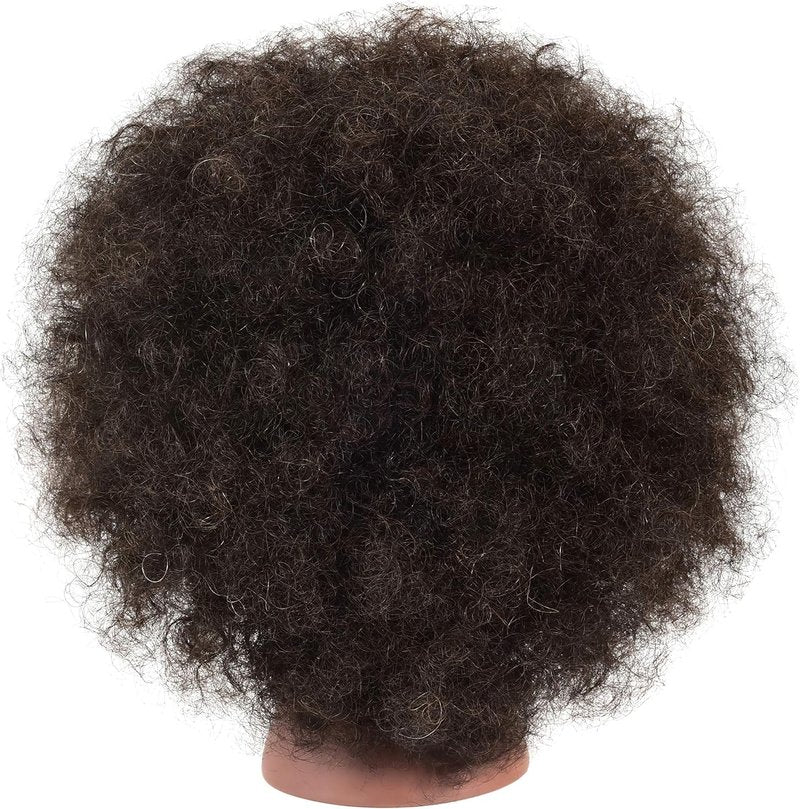 Kinky Curly Mannequin Head - 100% Human Hair for African American Braiding & Styling | Cosmetology Training Display with Stand