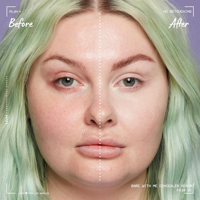 NYX Bare With Me Concealer Serum - Hydrating Concealer Makeup for 24HR Wear | Fair Shade