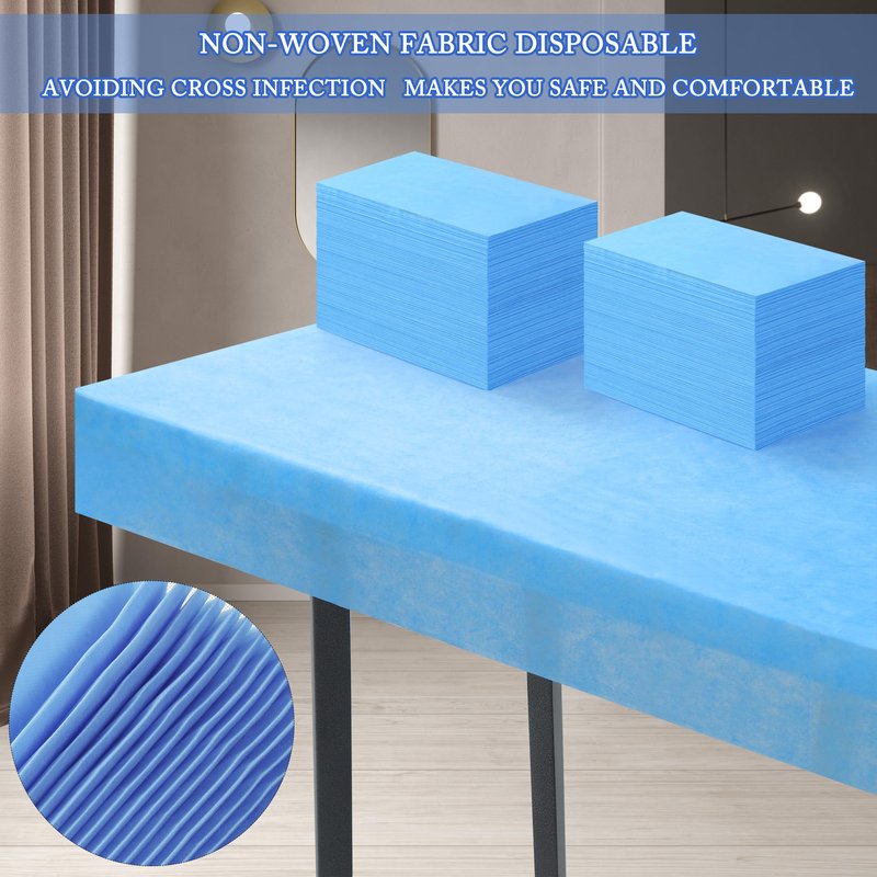 100 Pcs Disposable Bed Sheets 31" x 71" Massage Table Sheets Non Woven Fabric SPA Bed Cover Breathable for Massage Beauty Tattoos (100 Pcs Blue)