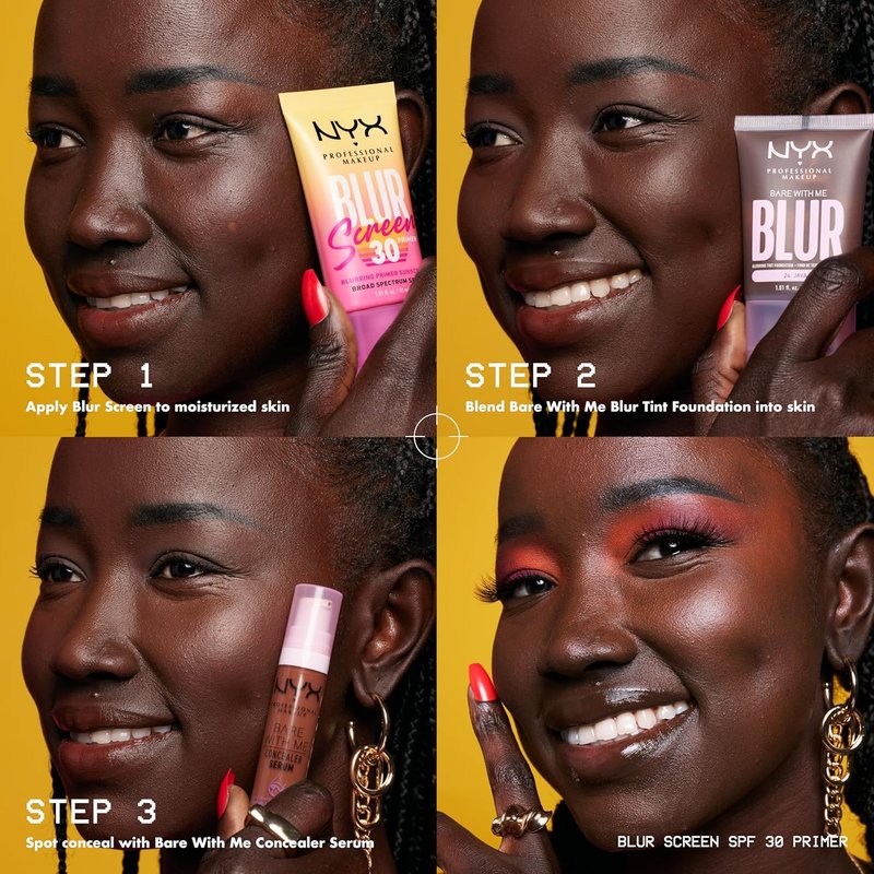 NYX Blurscreen SPF 30 Primer - 3-in-1 Blurring Makeup Primer with Vegan Formula | No White Cast, Non-Greasy