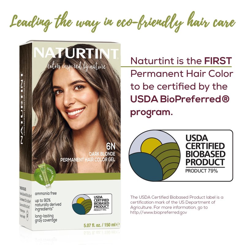Naturtint 6N Dark Blonde Permanent Hair Color (Pack of 1), Ammonia Free, Vegan, Cruelty Free, up to 100% Gray Coverage, Long Lasting Results (Packaging may vary)
