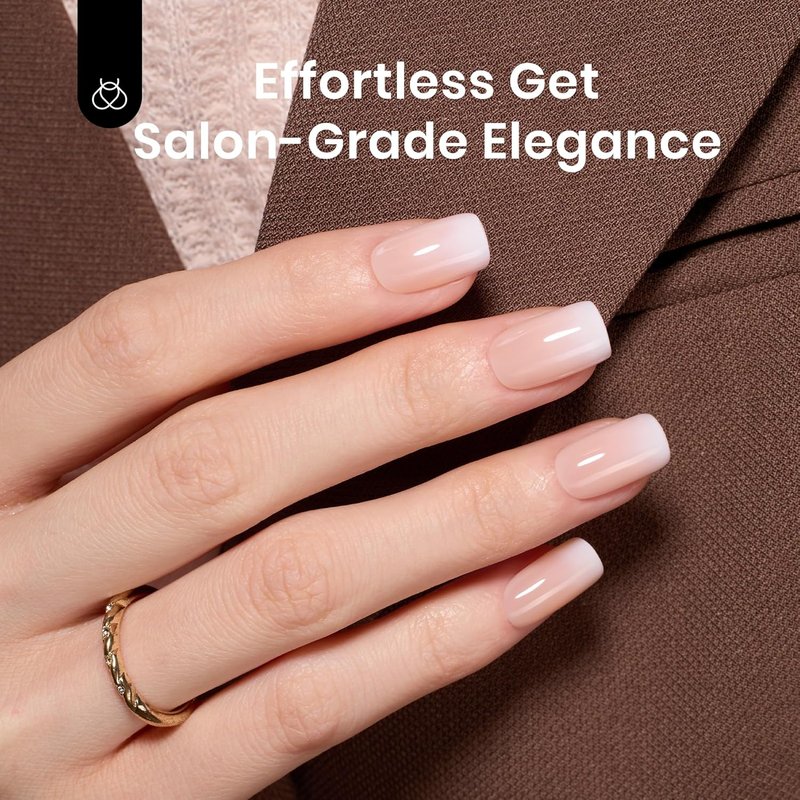 Beetles Ombre Short Square Press-On Nails - 224 Pcs Peach Ombre | 16 Sizes, Reusable & Easy DIY Nail Tips