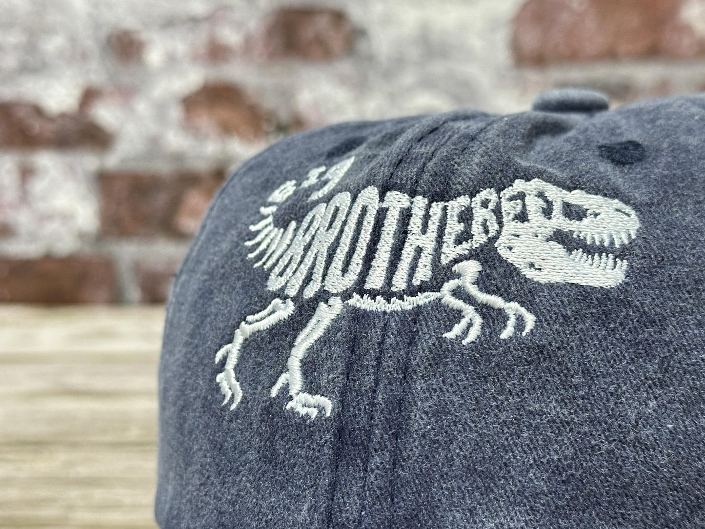 Hepandy Tyrannosaurus Hat for Big Brother, T-Rex Skeleton Bones Baseball Cap for Kids, Gift for Boys, Navy Blue Cotton Hat