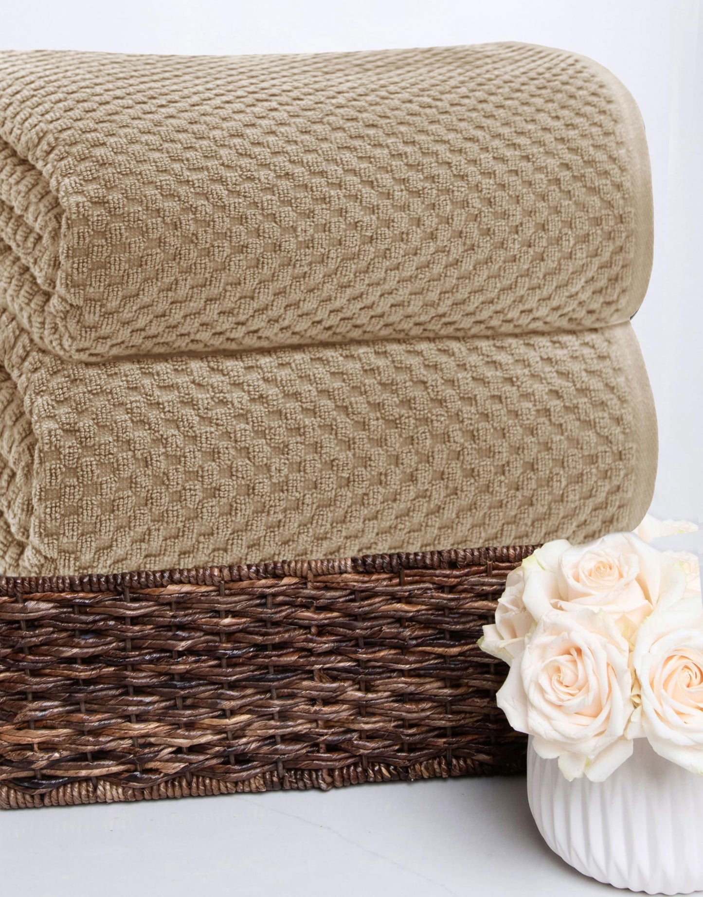 COTTON CRAFT Waffle Bath Sheets - Set of 2 Luxury Euro Spa Waffle Weave Bath Sheet Towels - 100% Ringspun Cotton Bath Sheet - Absorbent Quick Dry Bath Towel Sheet - Oversized 35 inch x 70 inch - Linen