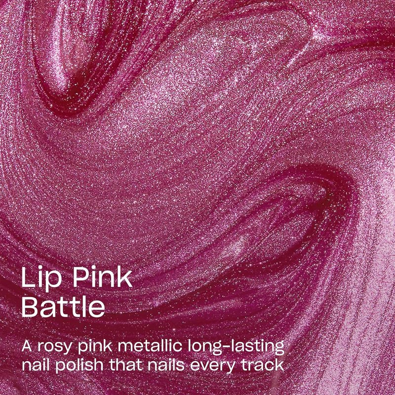OPI Infinite Shine Lip Pink Battle | Opaque Soft Pink Metallic Long Wear Gel Like Nail Polish | Metallic Mega Mix Collection