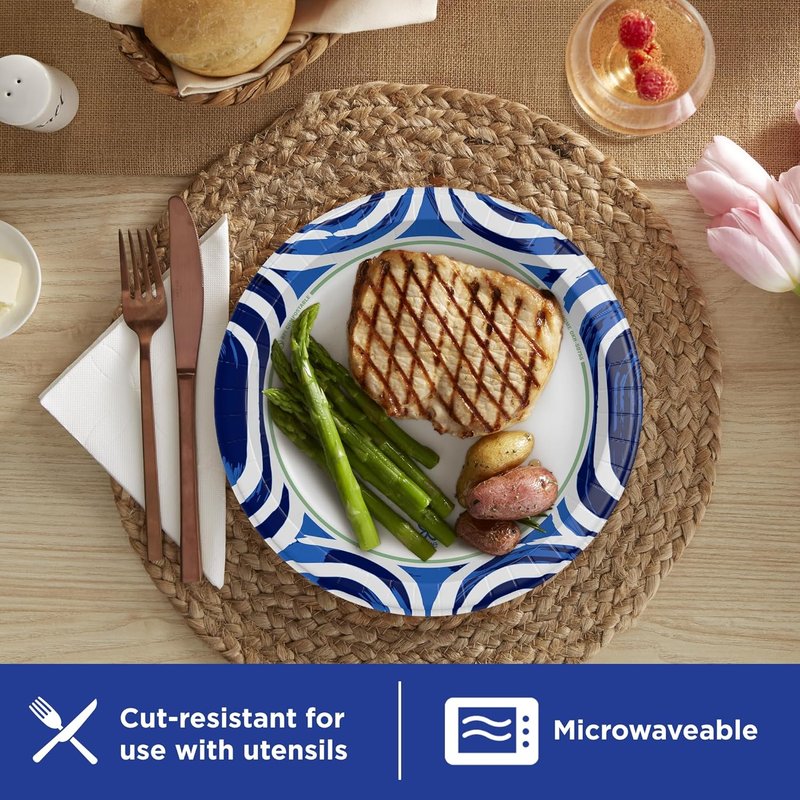 Dixie Ultra Large Paper Plates - 10 Inch, Heavy Duty, Microwave-Safe, Soak-Proof | 172 Count