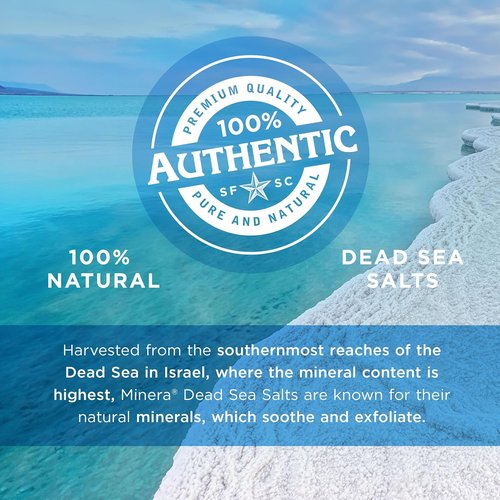 Minera Fine Grain Dead Sea Salt for Bath & Soaking – 2 lbs, Fast-Dissolving, 100% Pure & Natural, Unscented, Skin-Nourishing Sea Salt