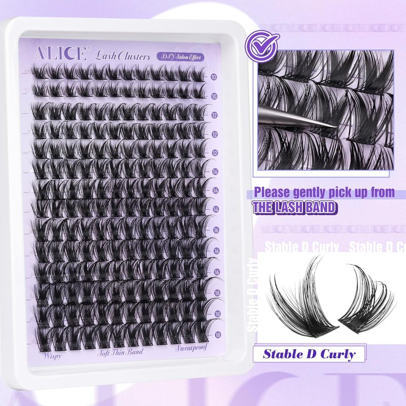 Eyelash Clusters - Wispy DIY Individual Lashes 10-18mm | 168pcs Natural Volume Extensions with Soft Thin Band