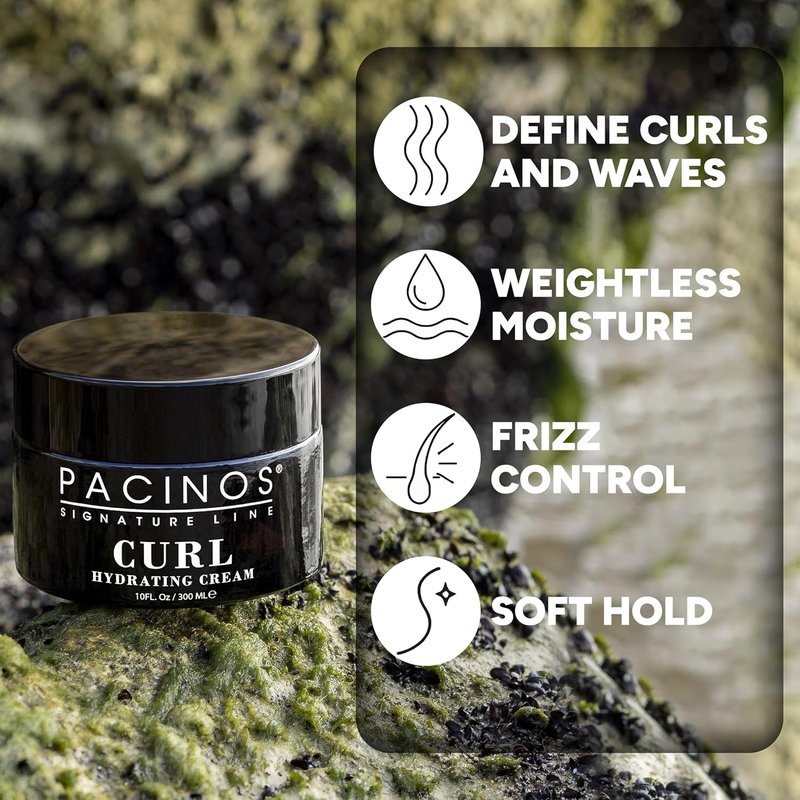Pacinos Curl Hydrating Cream - Curl Defining & Frizz Control | Salon Quality Moisture - 10 Oz