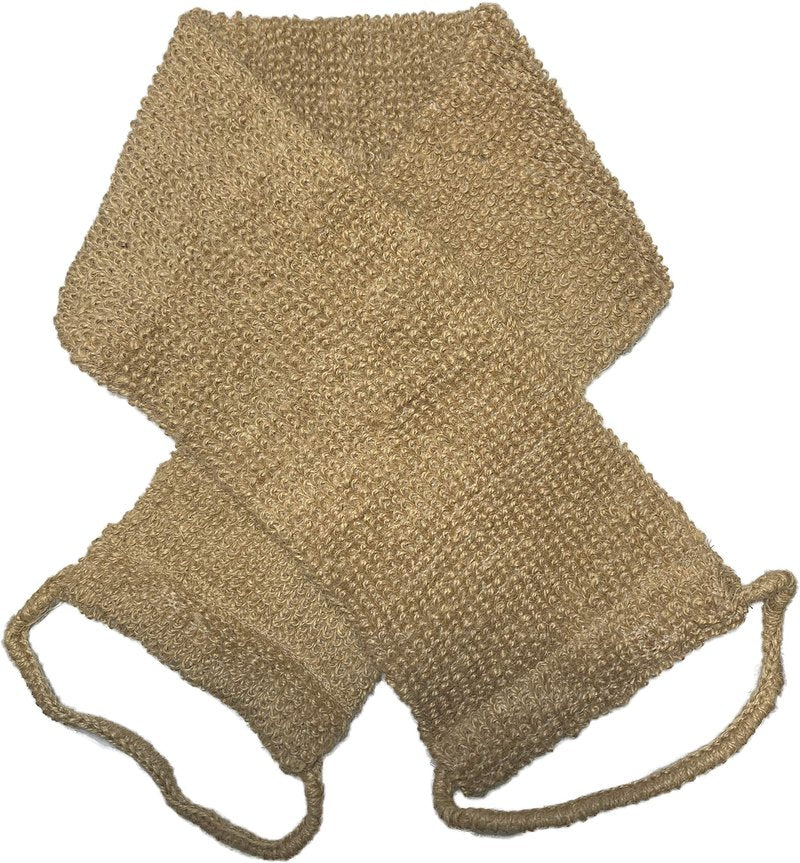 Large Natural Exfoliating Hemp Back Scrubber for Shower for Men and Women - Deep Clean & Invigorate Your Skin - Machine Wash and Dry - Double Sided Available