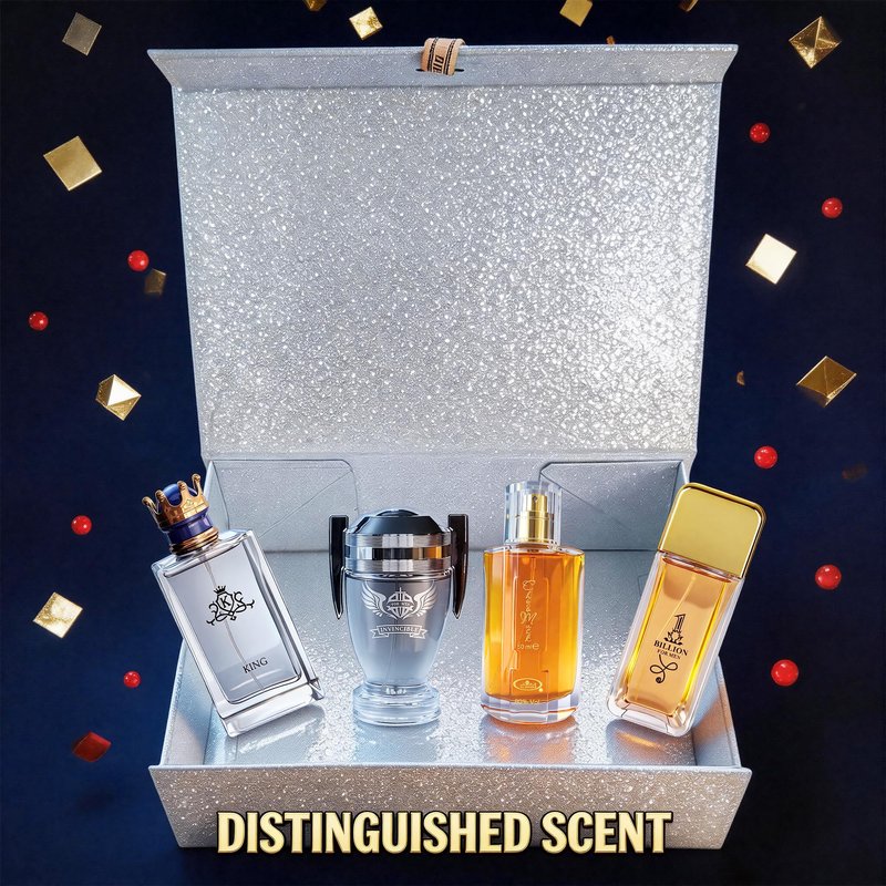 A CENTER Men's Cologne Gift Set 3.4 FL oz|Luxury perfume with Premium Presentation Box|Perfect Valentine's Day Gift for Him|Long Lasting Fragrance(1Billion&ChocoMu50ML&King&InvincibleGrey)