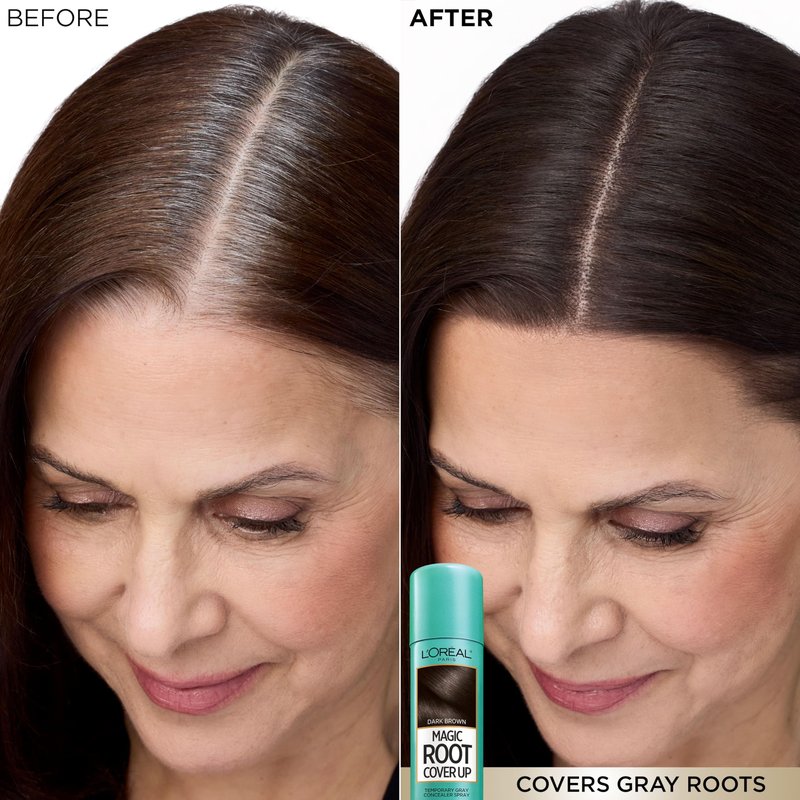 L'Oreal Paris Magic Root Cover Up Gray Hair Spray, 100% Gray Hair Coverage with Buildable, Lightweight, Transfer-Resistant, and Temporary Formula, Ammonia-Free, Light to Medium Blonde, 2 oz (2 Count)