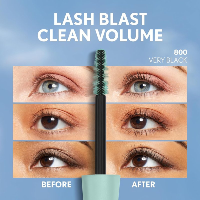 CoverGirl Lash Blast Clean Volume Mascara - Vegan, Smudge-Proof, Volumizing | Very Black, 1 Count
