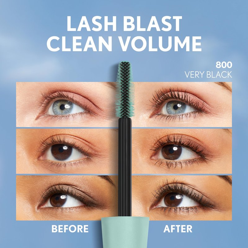 CoverGirl Lash Blast Clean Volume Mascara, Vegan Formula, Volumizing, Smudge-Proof, Pitch Black, 1 Count