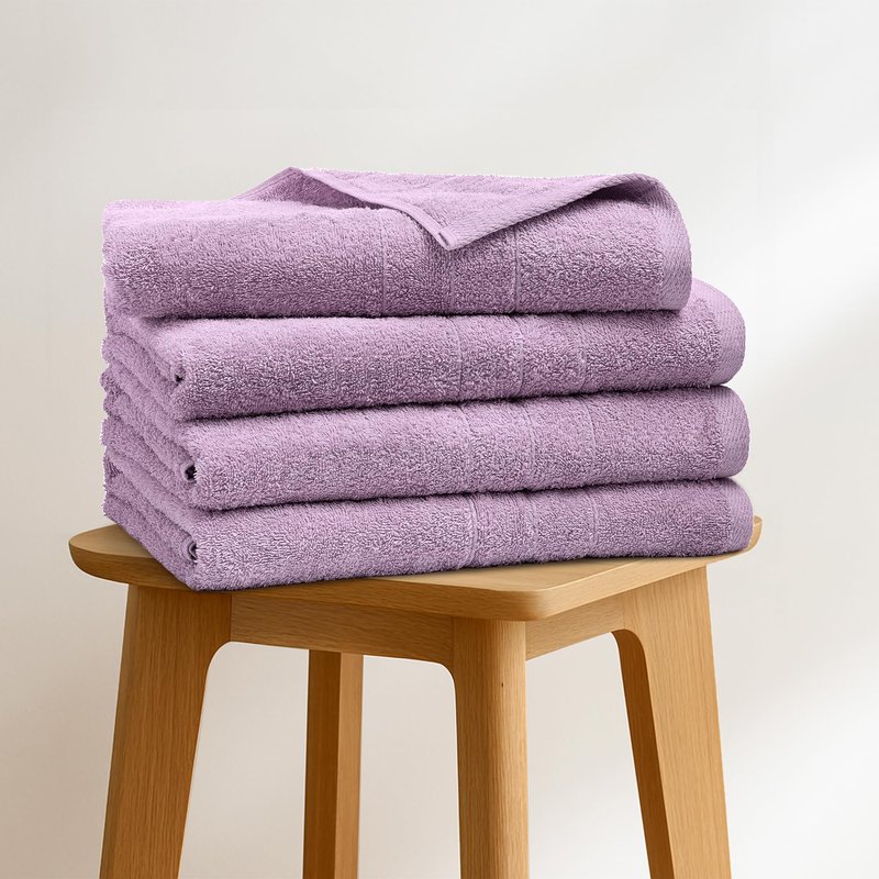 Novo Home Bath Towels Set of 4 – 100% Cotton Lilac Extra Large Towels for Bathroom, Spa Use (55x28 in) – Super Soft and Quick Dry Large Bath Sheets for Adults
