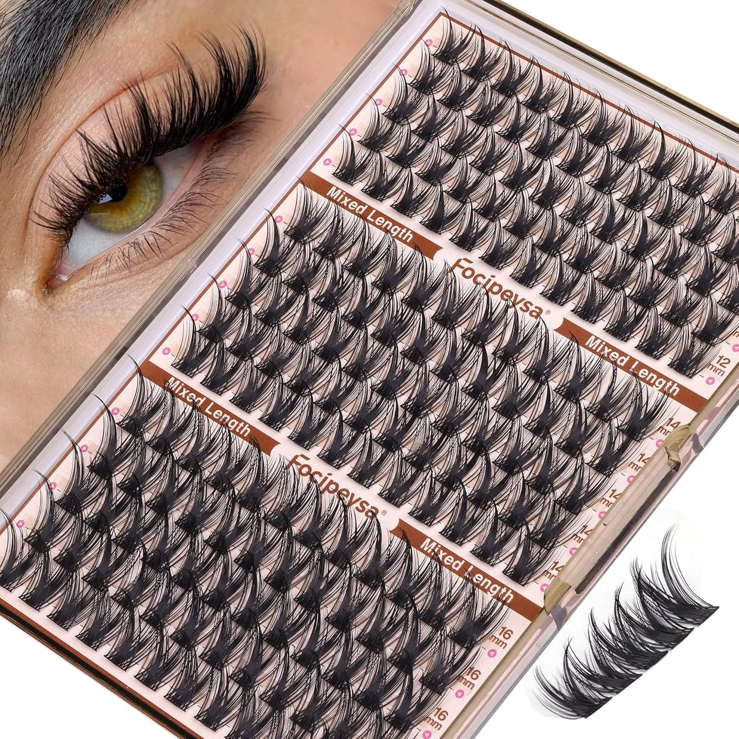 Wispy Lash Clusters - 12-16mm Natural Look Eyelash Extensions | DIY Fairy Lashes for Salon Effect