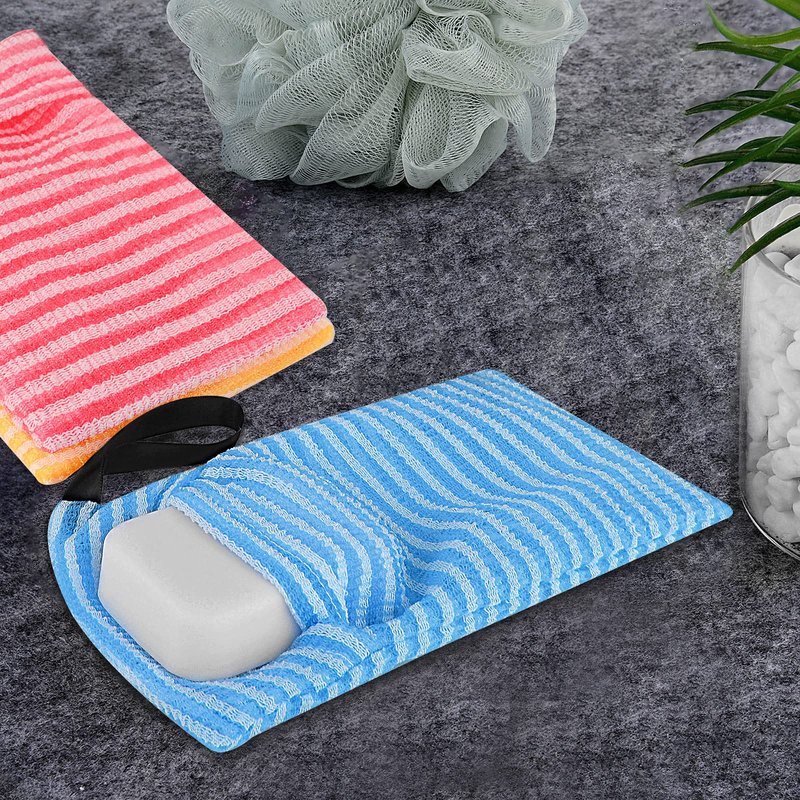 Linkidea 3 Pack Soap Bags for Soap Bars, Exfoliating Body Sponge, Drawstring Bath Soap Dish, Mesh Bag for Body Soap, Bulk Foam and Dry Soap Bags