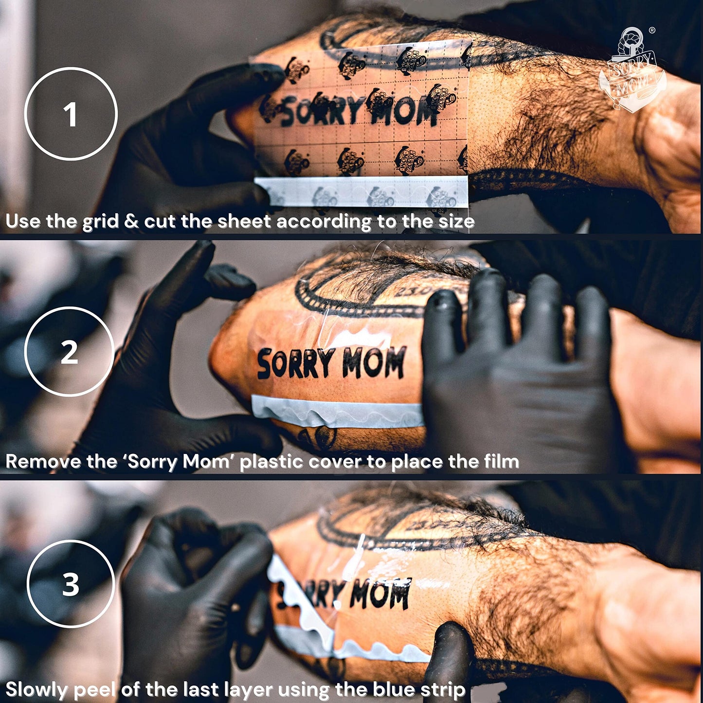 Sorry Mom Tattoo Aftercare Bandage - Second Skin Tattoo Cover - Clear Tattoo Bandage Waterproof, Adhesive Tattoo Wrap - Tattoo Healing Wrap - Tattoo Film Protection 6.5 ft x 6 in