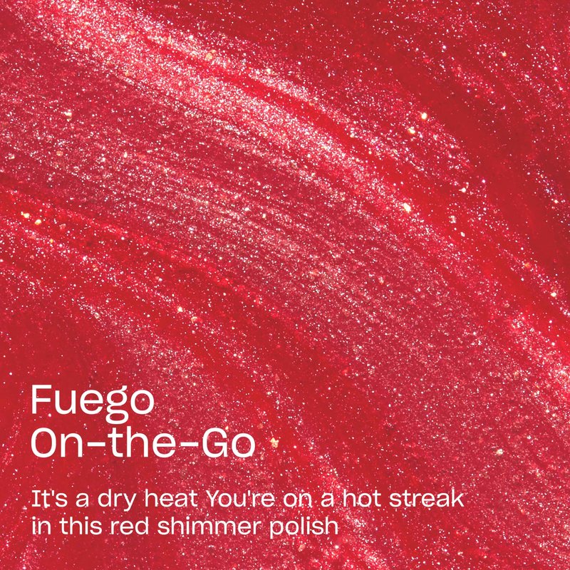 OPI RapiDry Fuego On-the-Go | Opaque Bright Red Shimmer Quick Dry Nail Polish | Vegan, Smudge Proof, Fast Drying