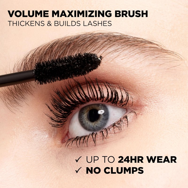 L’Oreal Paris Original Voluminous Mascara, Building Mascara Volume and Length Formula, Washable, Black Brown, 0.26 Fl Oz., 2 Count