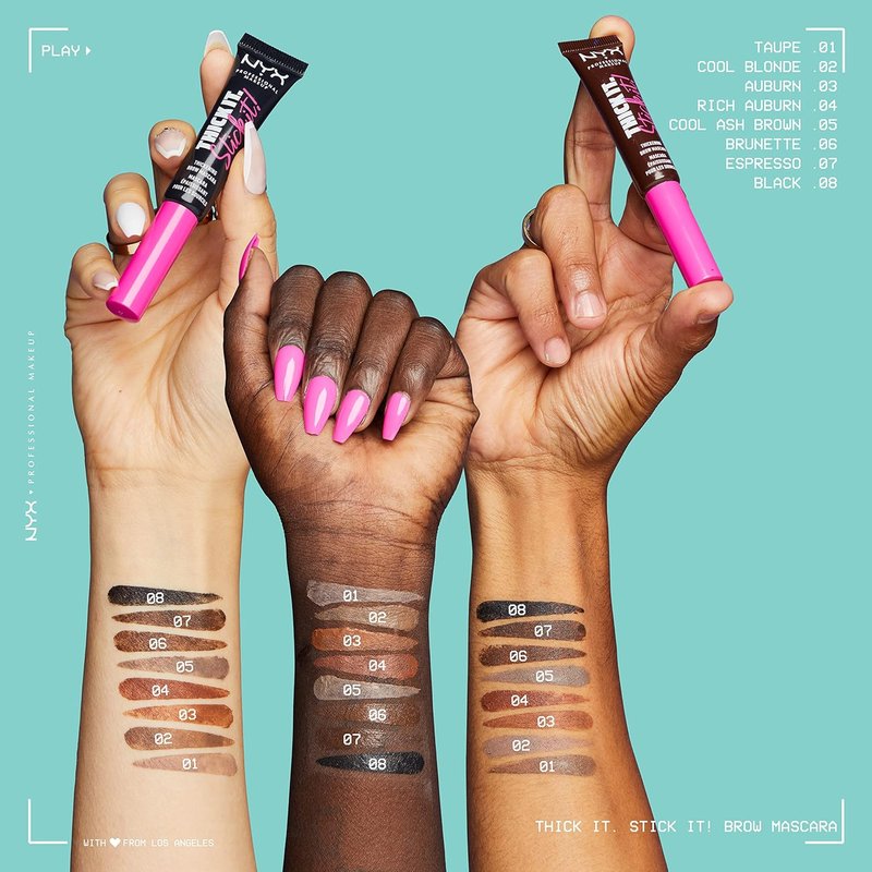 NYX Professional Makeup Thick It Stick It Brow Mascara - Thickening Eyebrow Gel in Espresso