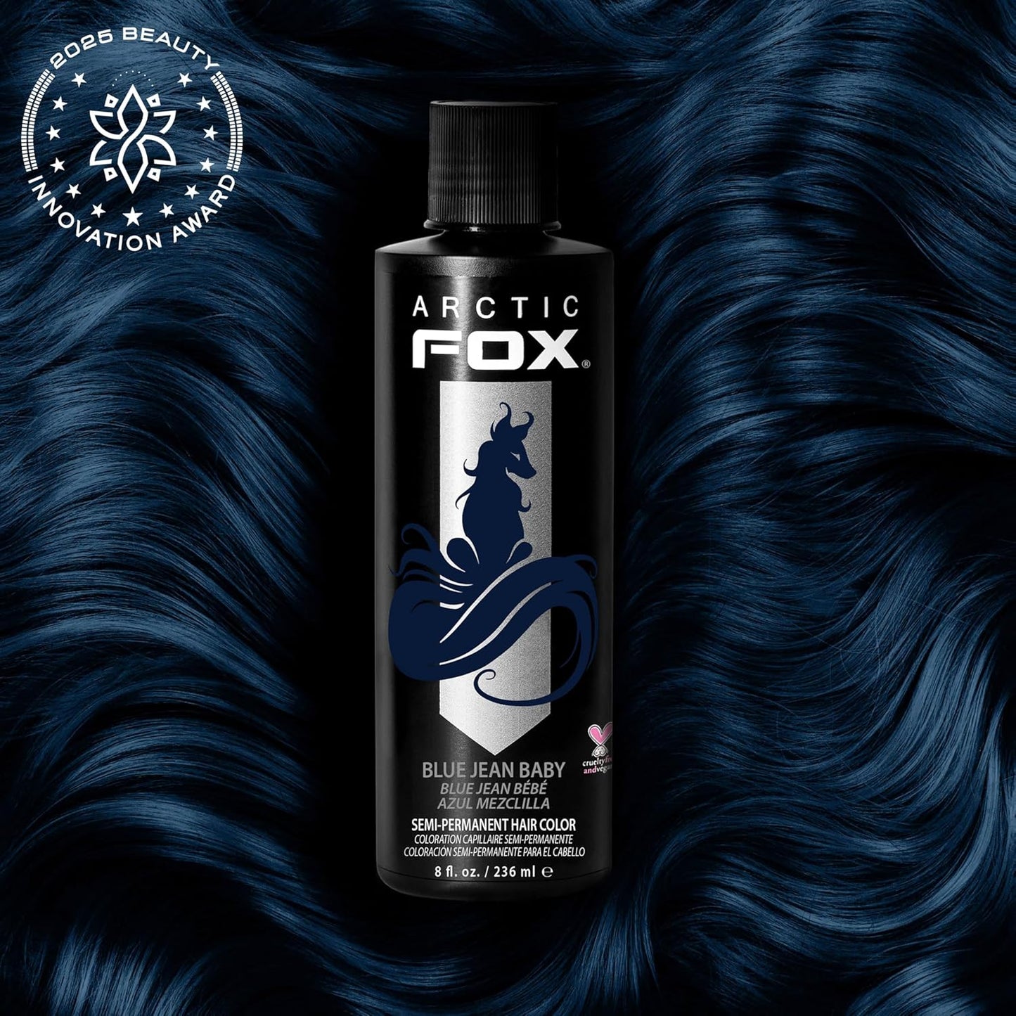 Vegan Semi-Permanent Hair Color Dye - Arctic Fox Blue Jean Baby (8 Fl Oz) | Cruelty-Free Formula