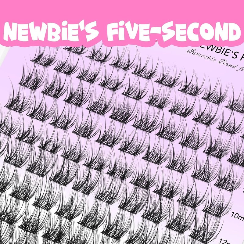 Lash Clusters Individual Eyelash Extensions - Thin Invisible Band | DIY Wispy False Eyelashes 8-16mm Mixed Length