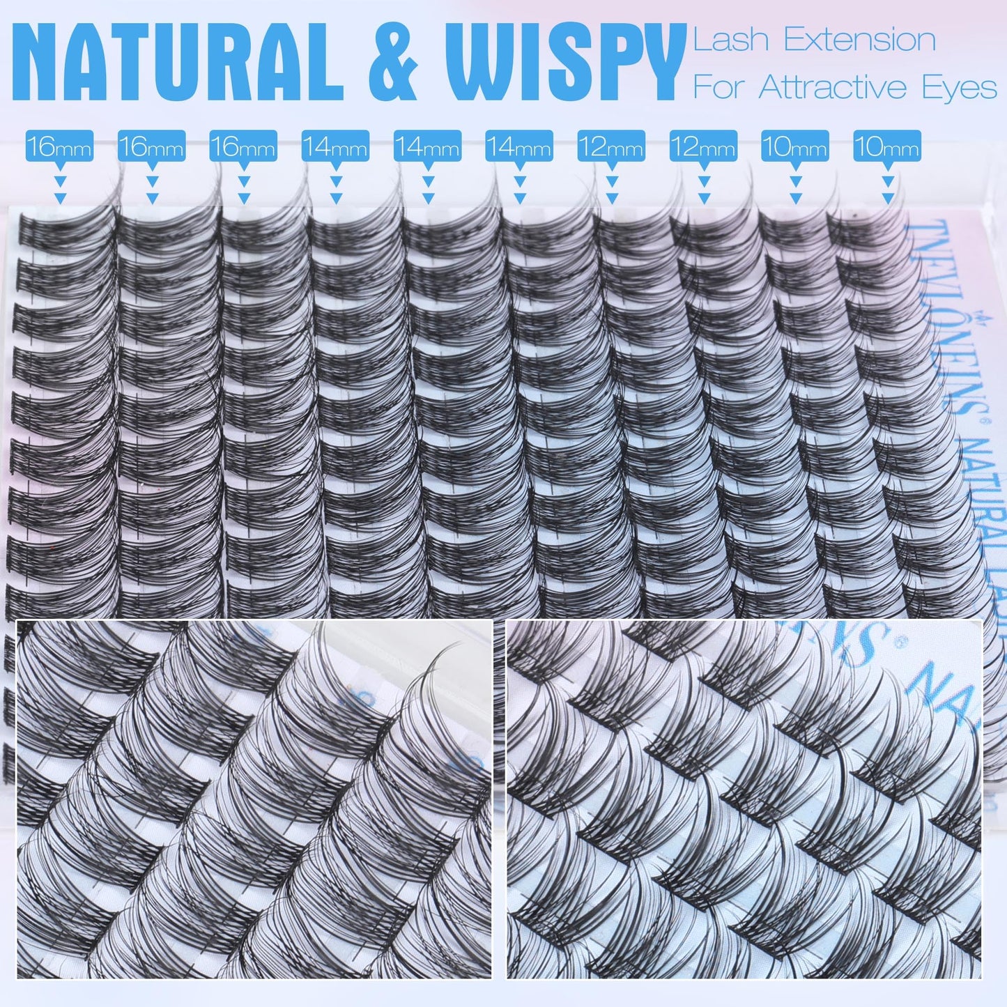 Wispy Lash Clusters Natural Eyelash Clusters 10-16MM Individual Lashes Clusters C Curl Cluster Eyelash Extensions DIY Lash Extension Soft False Eyelashes by TNFVLONEINS