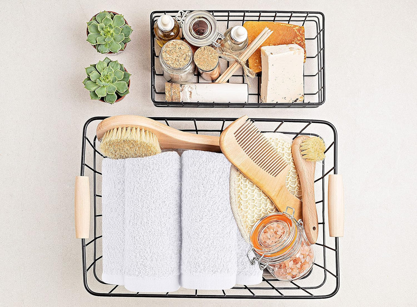 Utopia Towels 24-Pack Cotton Washcloths Set - Premium Flannel Face Cloths, Highly Absorbent, Grey & White