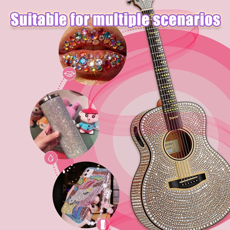 Skiennix 3mm Resin Jelly Rhinestones - 32,000 Pcs Flatback Gems for Bedazzling | Nail Art & Makeup Kit