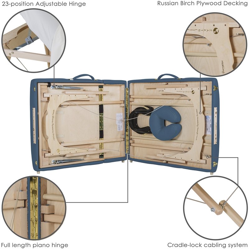 EarthLite Portable Massage Table Package Avalon TILT – Foldable Treatment Table with Tilt Option, Reiki Endplate, Premium Flex-Rest Face Cradle & Strata Cushion, Carry Case (30”x73”)