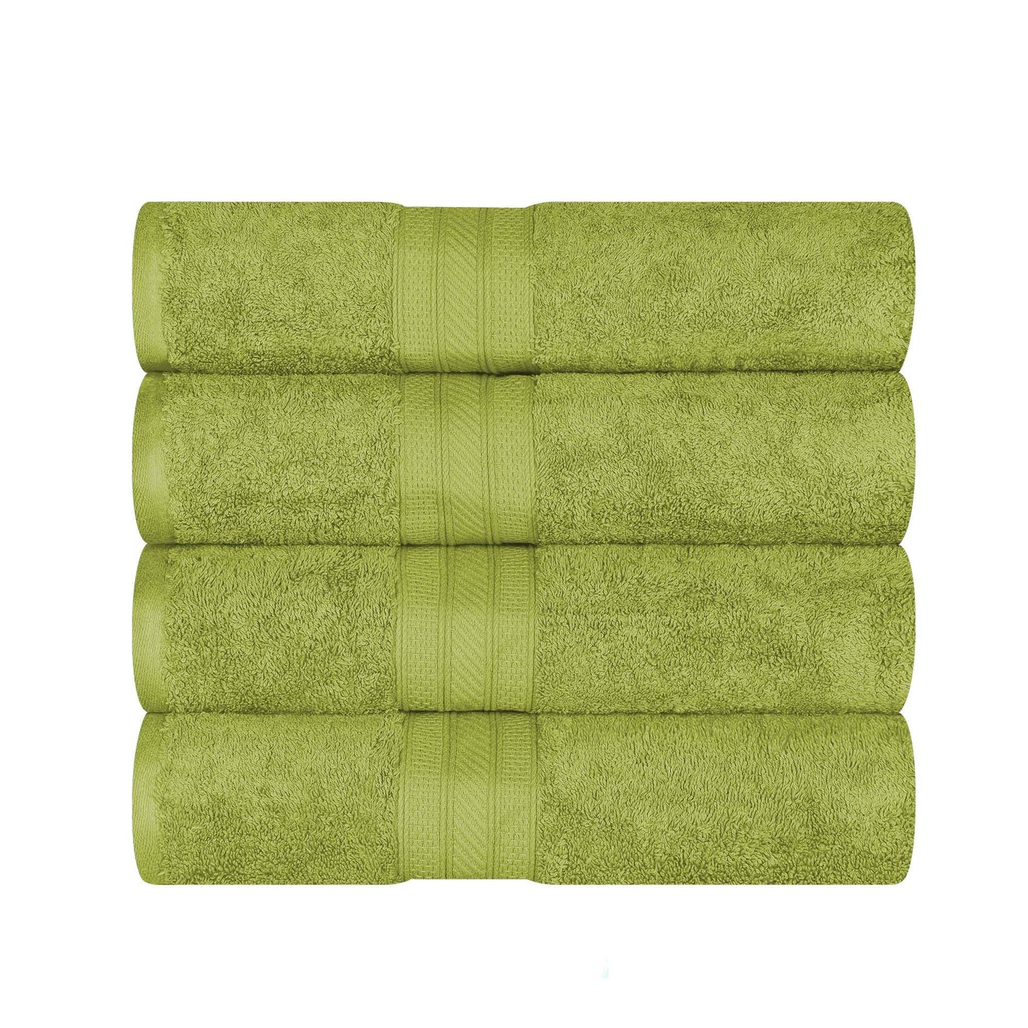 Superior Long Staple 100% Combed Cotton 700GSM Solid Highly-Absorbent 4-Piece Bath Towel Set for Bathroom, Shower, Kitchen-Super Soft, Plush, Highly Absorbent, Assorted 4-Piece Towels, Green Essence