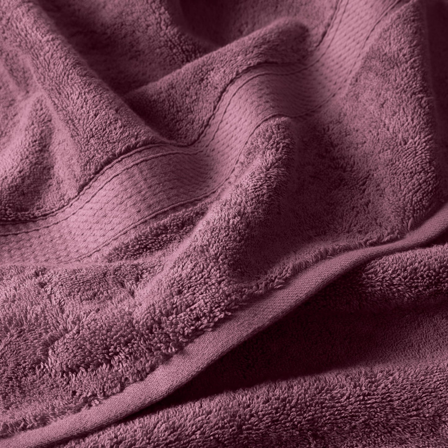 SUPERIOR Egyptian Cotton Pile 6 Piece Towel Set, Includes 2 Bath, 2 Hand, 2 Face Towels/Washcloths, Ultra Soft Luxury Towels, Thick Plush Essentials, Guest Bath, Spa, Hotel Bathroom, Plum