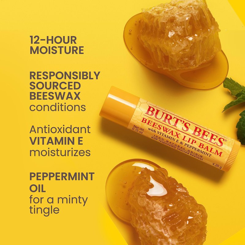Burt's Bees Lip Balm Beeswax and Ultra Conditioning Lip Balm Pack, Hydrating Lip Moisturizer with Kokum and Shea Butter, Natural Origin Lip Care, 4 Tubes, 0.15oz.