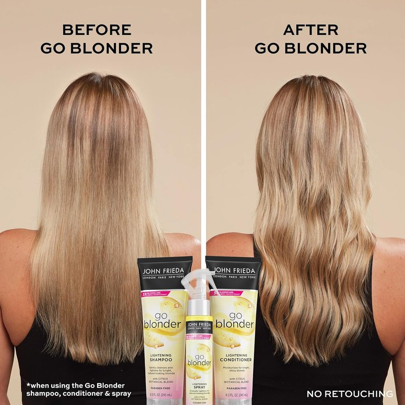 John Frieda Go Blonder Lightening Spray - Gradually Lightens Blonde Hair | Paraben-Free, 3.5 Oz (Pack of 2)