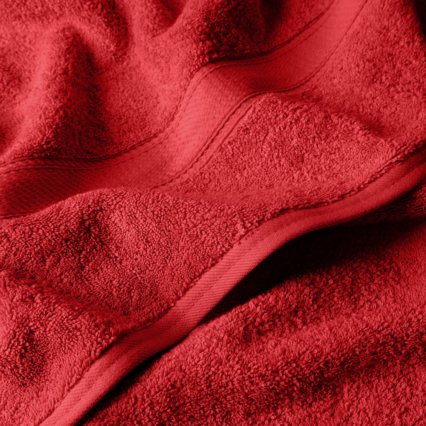 SUPERIOR Egyptian Cotton Pile 6 Piece Towel Set, Includes 2 Bath, 2 Hand, 2 Face Towels/Washcloths, Ultra Soft Luxury Towels, Thick Plush Essentials, Guest, Spa, Hotel, Red