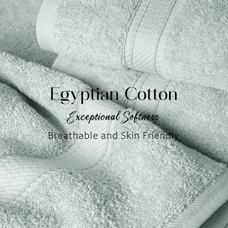 SUPERIOR Egyptian Cotton Plush & Absorbent, Bath Towel Set of 2, Sea Foam