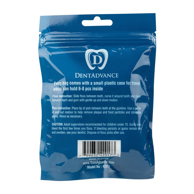 DentAdvance Original Dental Floss Picks - Premium Angled, Easy Reach Back Teeth | Tooth Flossers | Unflavored, 30 ct, w/Travel Case…
