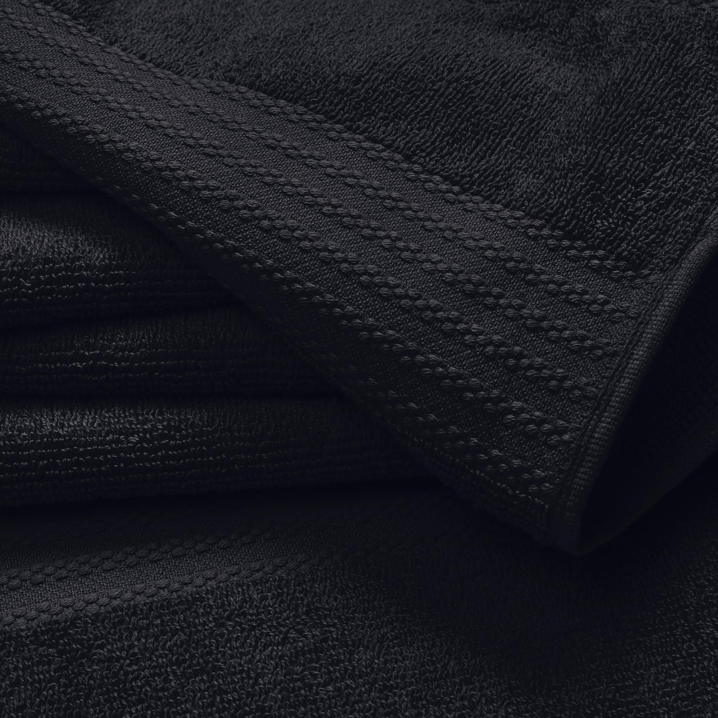 GLAMBURG Ultra Soft 6-Piece Hand Towel Set 16x28-100% Ringspun Cotton - Durable & Highly Absorbent Hand Towels - Ideal for use in Bathroom, Kitchen, Gym, Spa & General Cleaning - Black