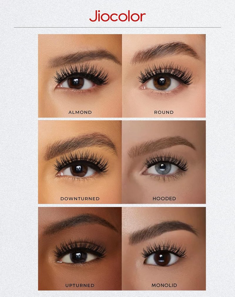 Jiocolor 3D Faux Mink Lashes - Natural Looking Short Wispy Eyelashes | 14mm, 7 Pairs Fluffy Pack
