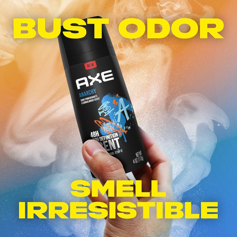 AXE Body Spray for Men - Anarchy Scent | 4 oz Size, Pack of 6 for Long-Lasting Freshness