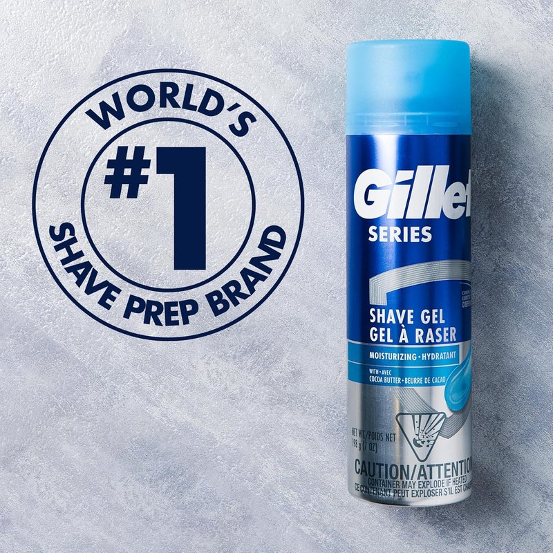 Gillette Shave Gel - 3X Action Moisturizing Formula | Twin Pack (7 Oz Each)