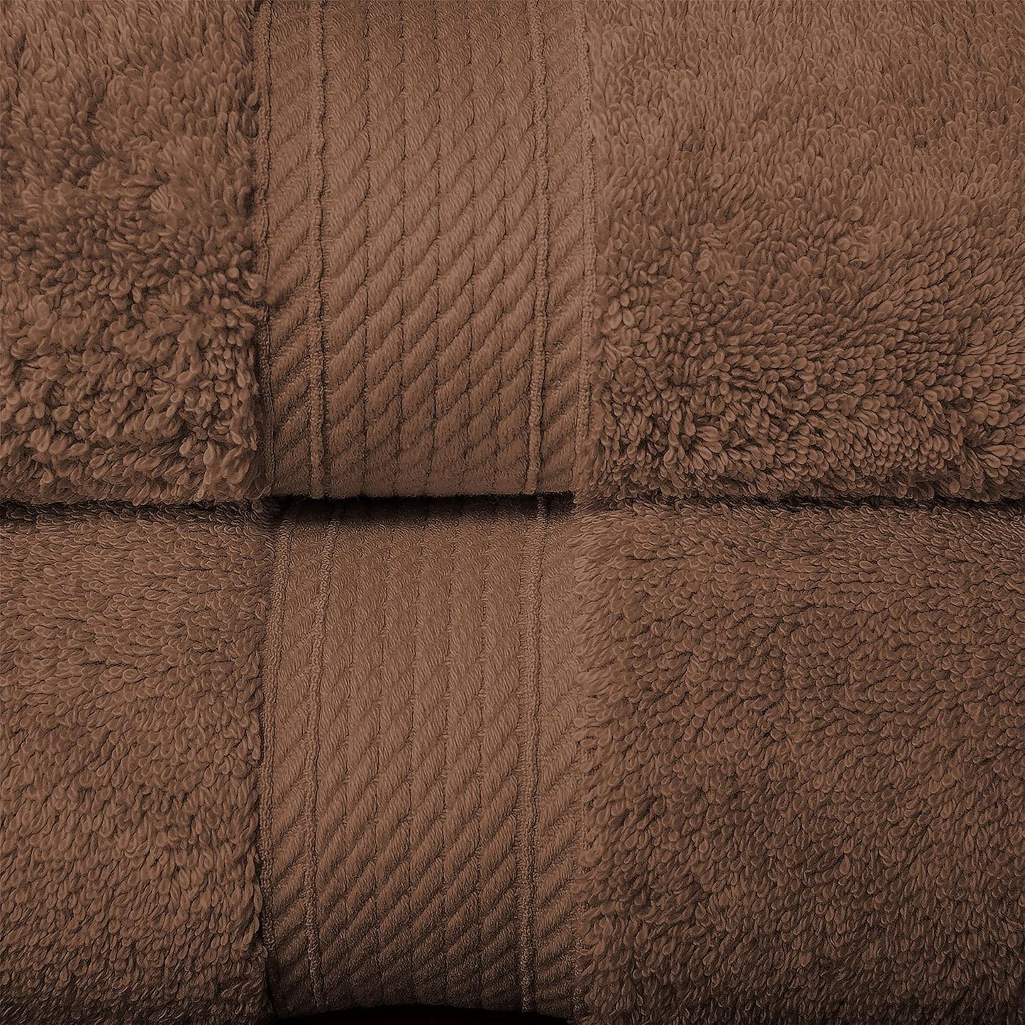 Superior Egyptian Cotton Pile 10 Piece Towel Set, Includes 2 Bath, 4 Hand, 4 Face Towels/ Washcloths, Ultra Soft Luxury Towels, Thick Plush Essentials, Guest Bath, Spa, Hotel Bathroom, Chocolate