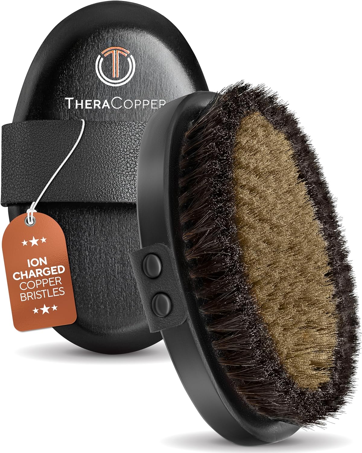 TheraCopper Copper Body Brush - Ionic Dry Brushing for Lymphatic Drainage & Radiant Skin | Natural Copper Bristles