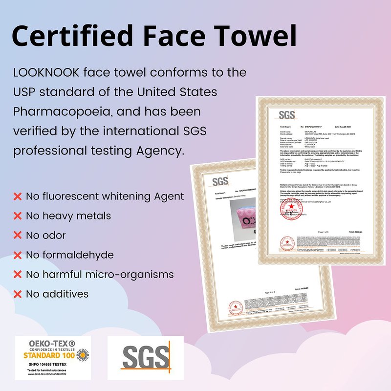 LOOKNOOK Disposable Face Towel, 50% Thicker, Soft for Sensitive Skin, Multipurpose Cleaning Cloth, 70 Count, 6 pack